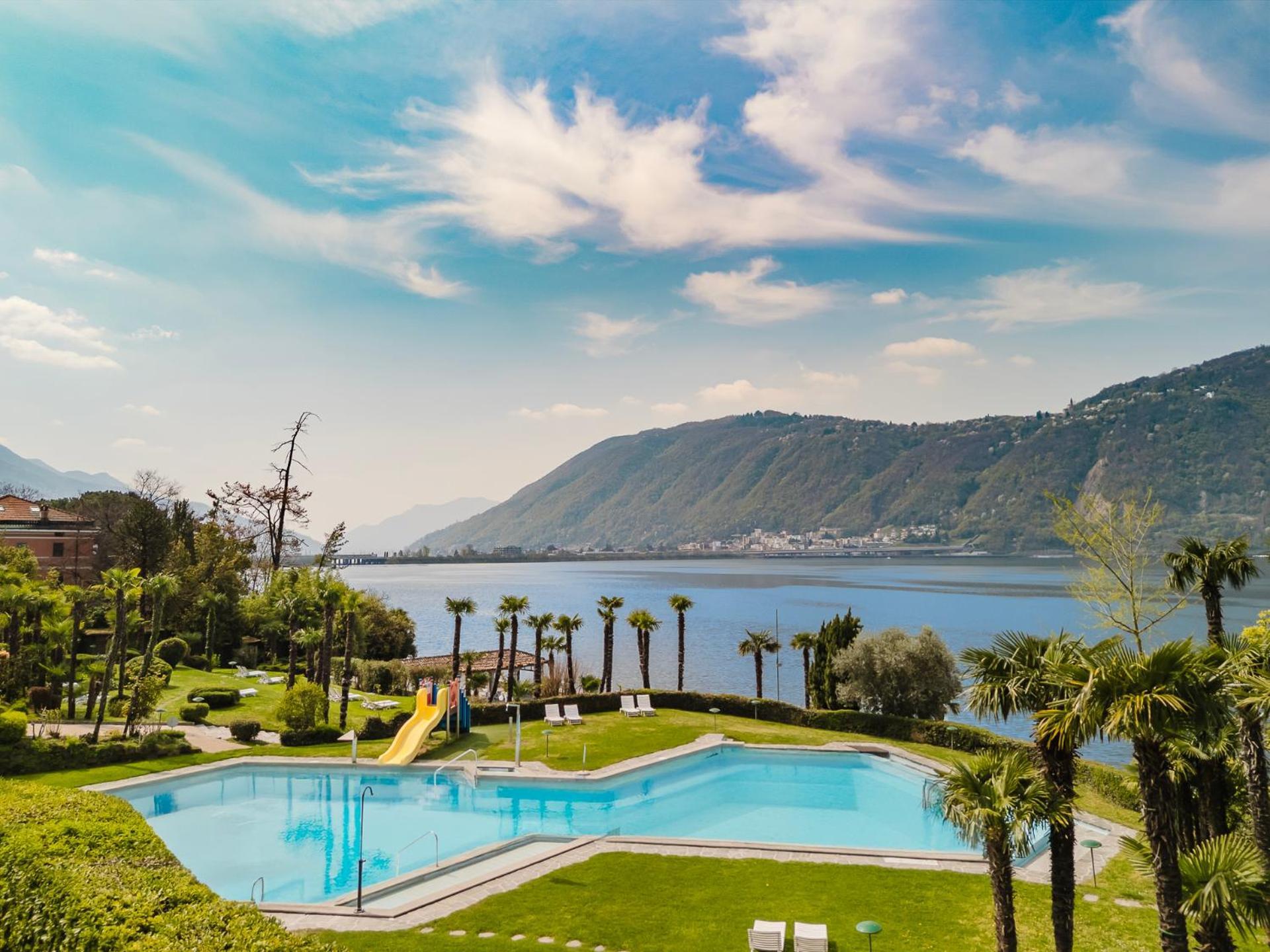 Luganersee, Pool, Strand, Parkplatz, Suite 204 Bissone Exterior photo