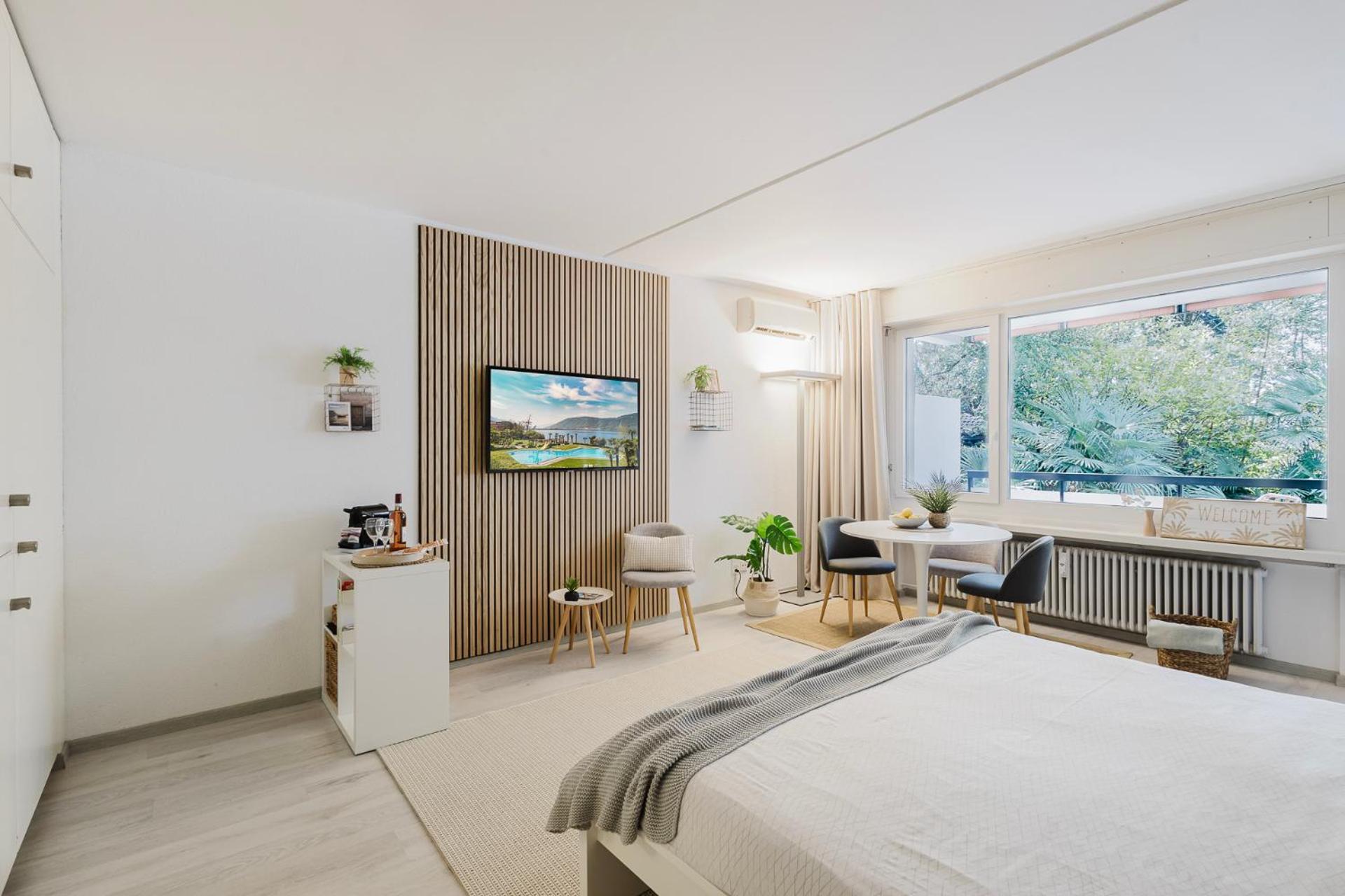 Luganersee, Pool, Strand, Parkplatz, Suite 204 Bissone Exterior photo